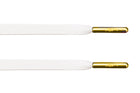 White Leather Laces - Gold Aglet - Leather Laces - LaceSpace