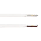 White Leather Laces - Silver Aglet - Leather Laces - LaceSpace