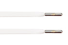 White Leather Laces - Silver Aglet - Leather Laces - LaceSpace