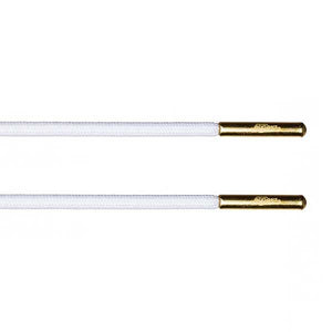 White Rope Lace - Gold Metal Aglet - Rope Lace - LaceSpace