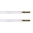 White Waxed Flat Lace - Gold Metal Aglet - Flat Laces - LaceSpace