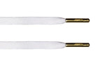 White Waxed Flat Lace - Gold Metal Aglet - Flat Laces - LaceSpace