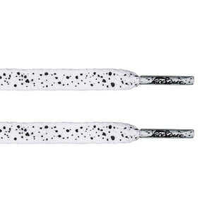 White/Black Speckled Flat Lace - Flat Laces - LaceSpace