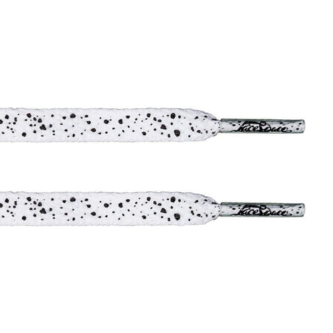 White/Black Speckled Flat Lace - Flat Laces - LaceSpace