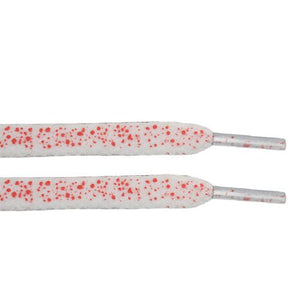 White/Red Speckled Flat Laces - Flat Laces - LaceSpace