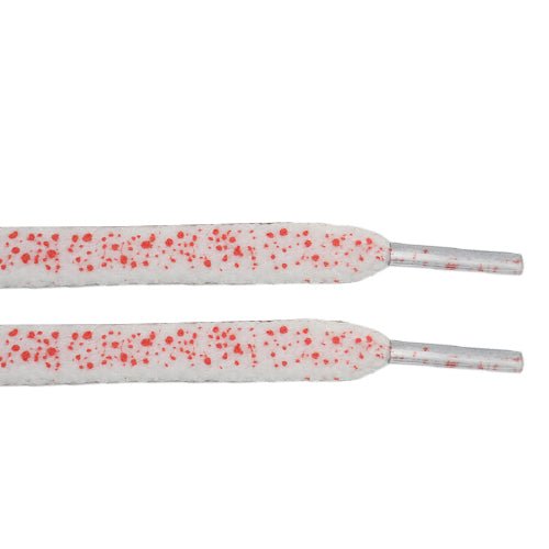 White/Red Speckled Flat Laces - Flat Laces - LaceSpace